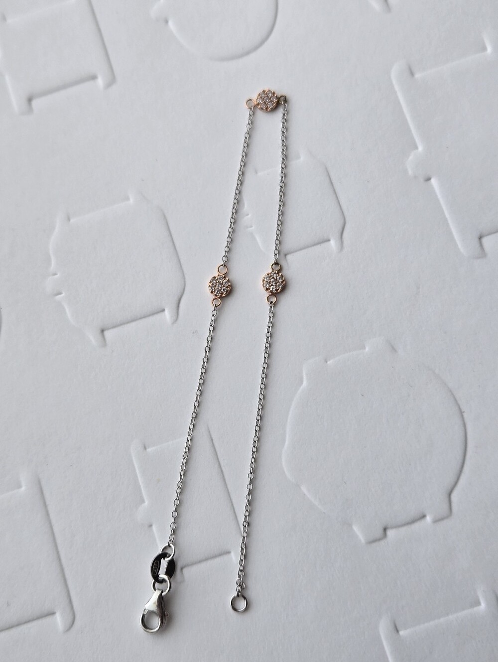 10k White Gold Cz Bracelet